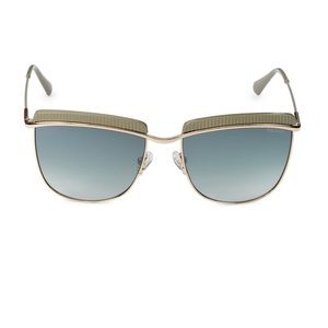 BALMAIN Paris Upper Brow Bar Sunglasses Green NWT